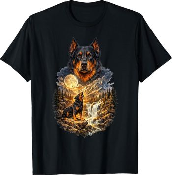Beauceron Howling Moon Nature T-Shirt