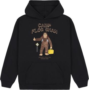 Funny Hitchhiking Bigfoot Hoodie-Black-XL