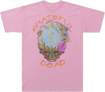 Vintage Butterfly Floral Skull T-Shirt`