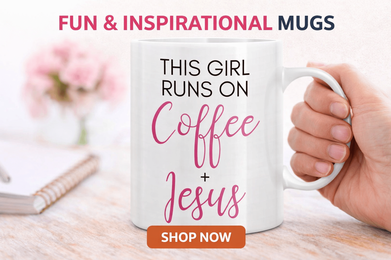 Funny Christian coffee mug this girl runs on coffee and Jesus ceramic mug gift